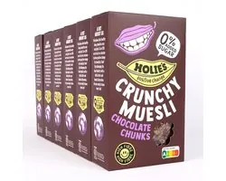 Holie's Crunchy Muesli Chocolate Chunks - suikervrij ontbijtgranen - 6x 400gr