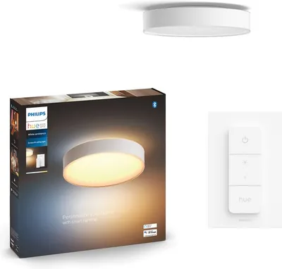 Philips Hue Enrave plafondlamp - warm tot koelwit licht - wit - 42cm - 1 dimmer switch