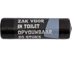 Happy Rhino - Zak Voor In Toilet Opvouwbaar 20St - Toiletten - Zwart - 0.2kg - 15.5 x 5 x 5 cm