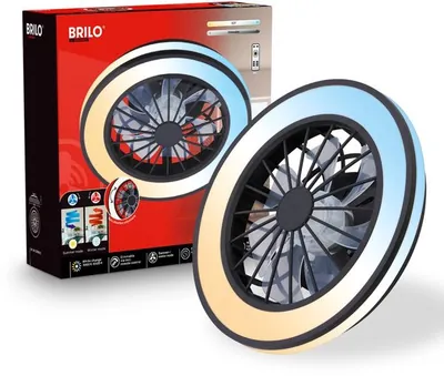 BRILONER Venturo - Plafond ventilator met verlichting - LED plafondlamp met ventilator - dimbaar - 5 snelheden - plafondventilator met zomer- en wintermodus - CCT - Ø38 cm - zwart