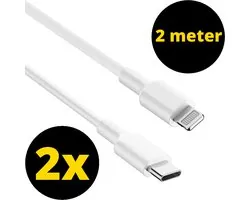 ThunderGold 2x Oplader kabel 2 meter geschikt voor iPhone - Kabel geschikt voor lightning - USB C kabel - Lader kabel